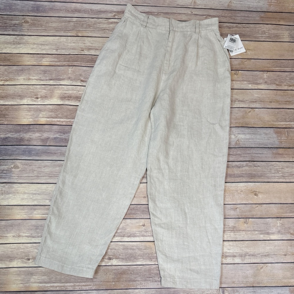 Bella Dahl Relaxed Pleat Front Linen Trouser Sand Size M - Picture 3 of 7